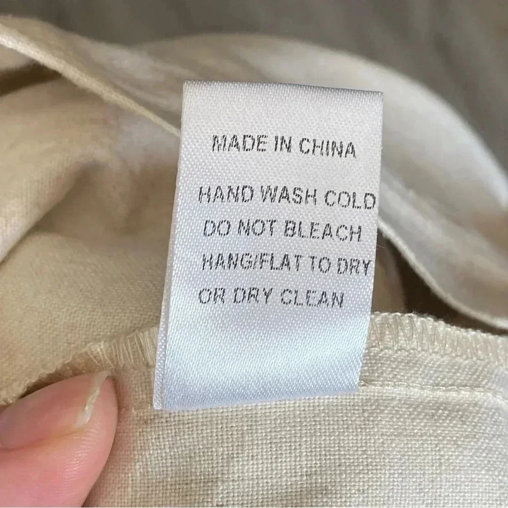 ODDY Button‎ Front Cotton Linen Elastic Wasit Pockets Casual Skirt Size 2XL